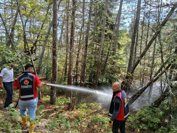 Kastamonu’da ormanlık alanda çıkan yangın ekiplerin müdahalesiyle söndürüldü