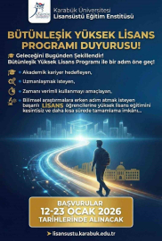 KBÜ’de bütünleşik yüksek lisans başvuruları başlıyor