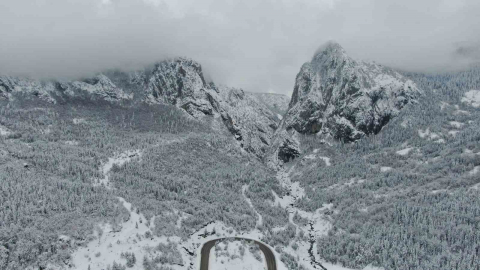 Ersizlerdere Tabiat Parkı’nda kar güzelliği