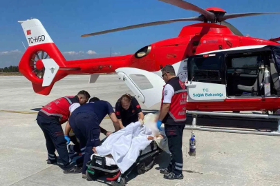 Helikopter ambulans 72 yaşındaki hasta için havalandı
